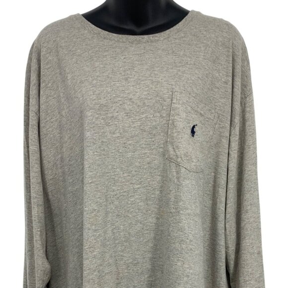 Ralph Lauren Men XL Extra Large Heather Gray Long Sleeve Tee Shirt T-Shirt New - Picture 2 of 10